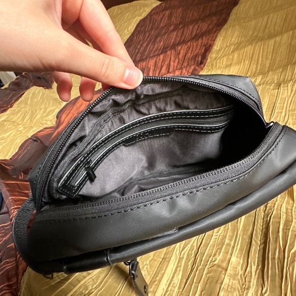 OCHNIK Man’s Zip Toiletry Bag, Genuine Leather + Nylon, Black, NWT - Picture 8 of 12